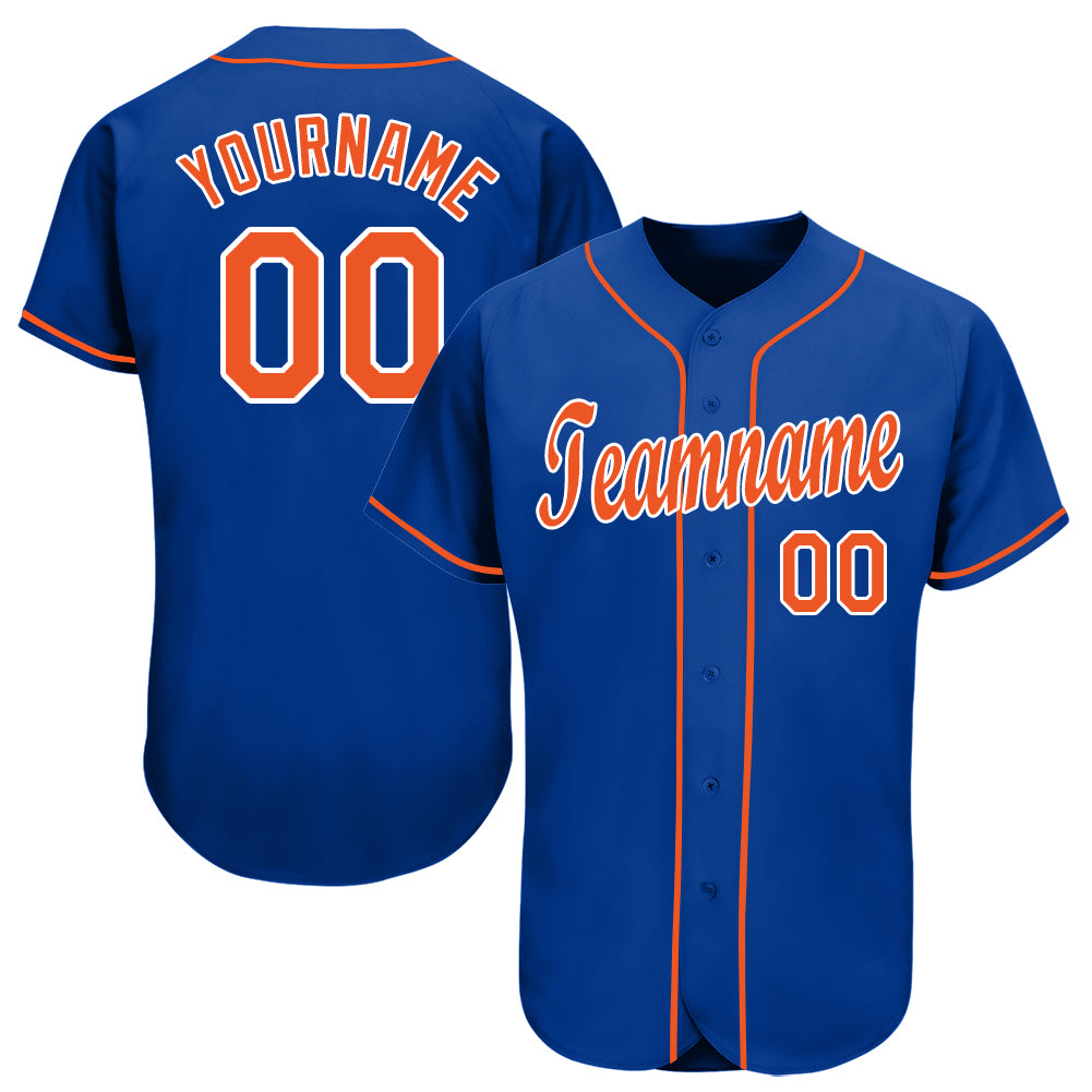 Custom Royal Orange-White Baseball Jersey