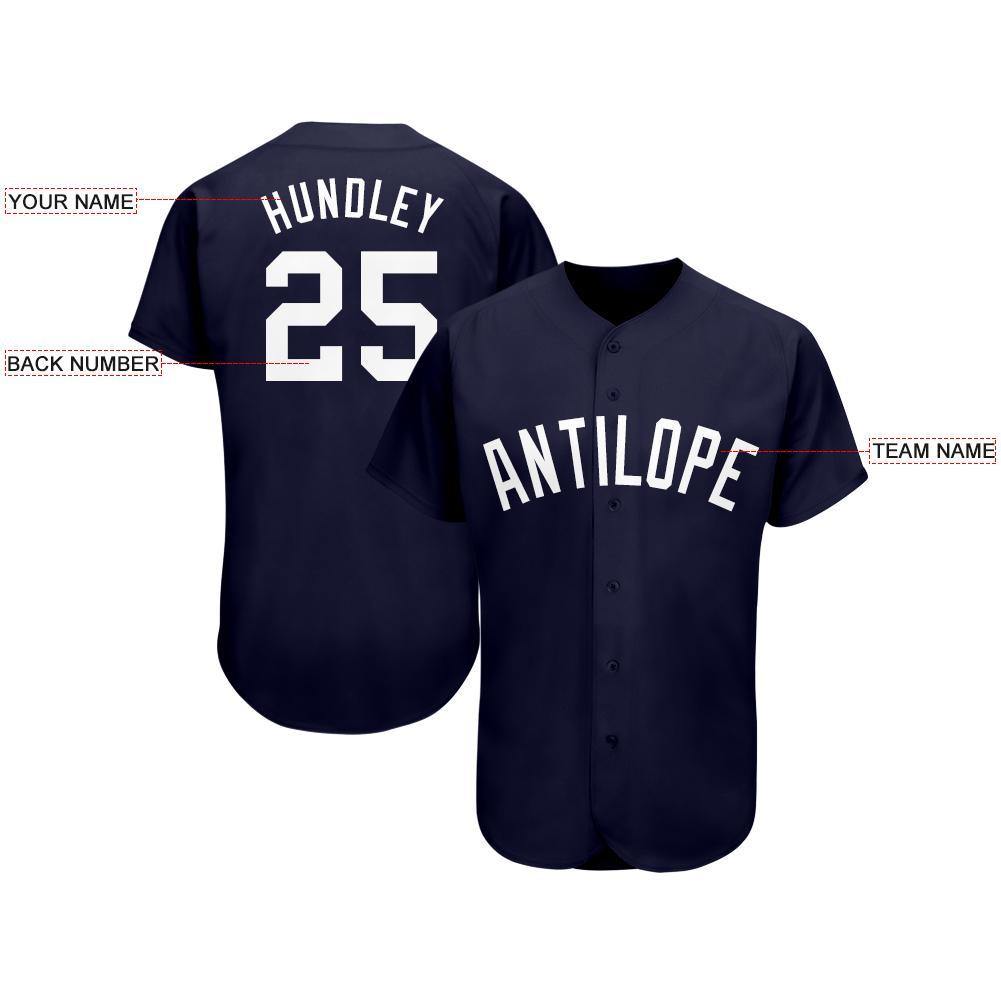 Custom Navy White Baseball Jersey