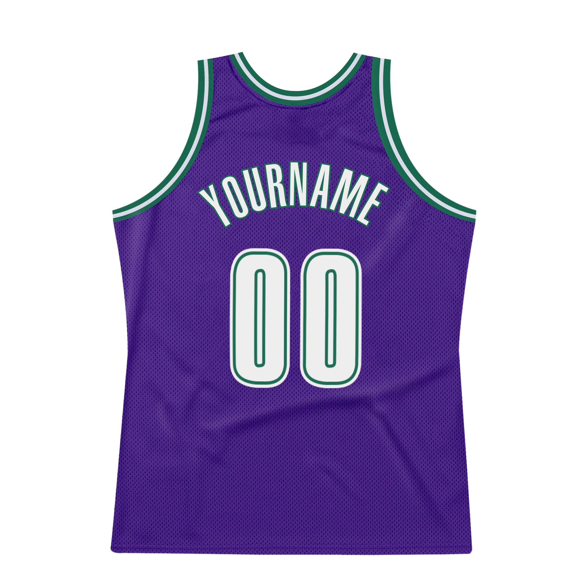 Custom Purple White-Kelly Green Authentic Throwback Basketball Jersey