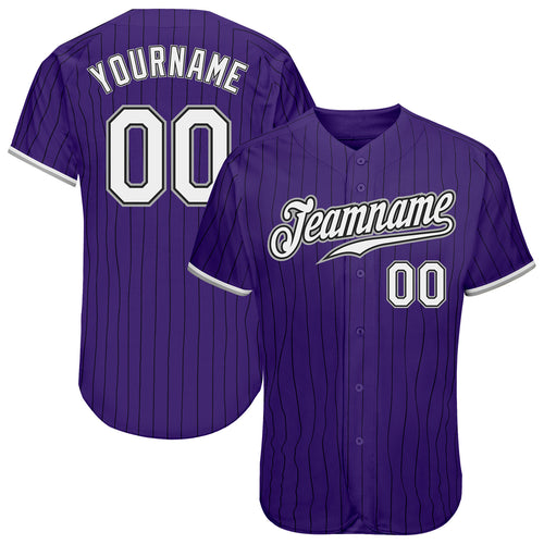 Custom Purple White-Gold Authentic Baseball Jersey Discount