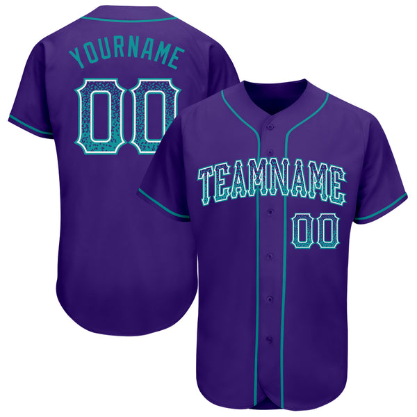 Custom Purple Teal-White Authentic Drift Fashion Baseball Jersey