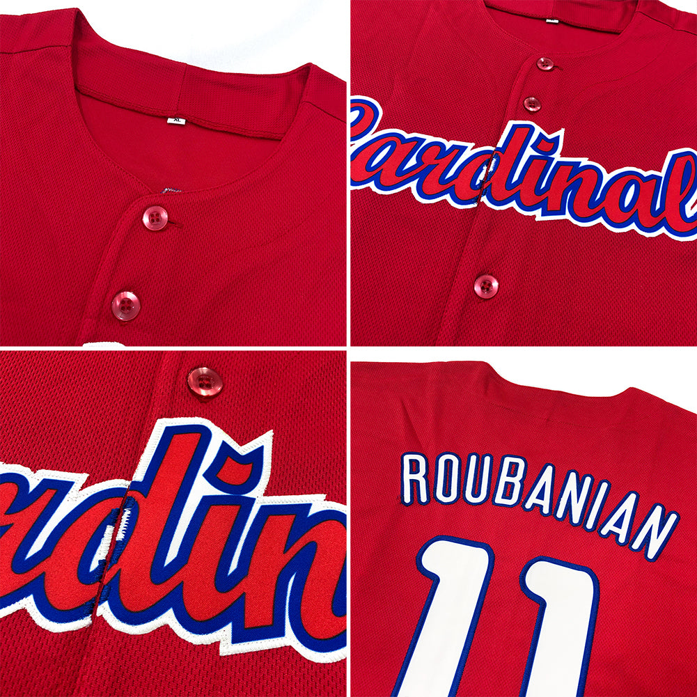 Custom Red Red-Navy Authentic Baseball Jersey