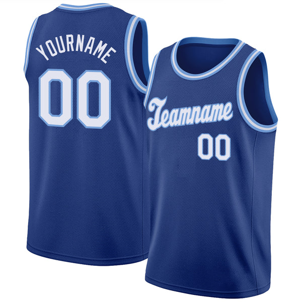 Custom Blue White V-Neck Basketball Jersey Sale– Fcustom