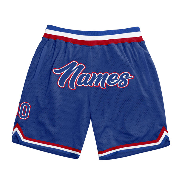 Custom Royal Royal-Red Authentic Throwback Basketball Shorts