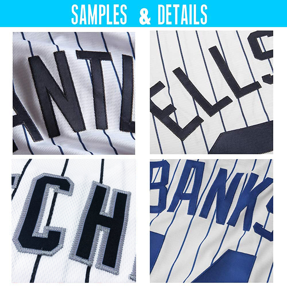 Custom White Royal Pinstripe Red-Royal Authentic American Flag Fashion Baseball Jersey