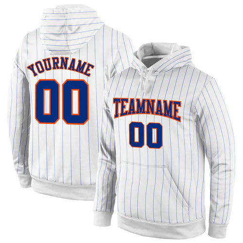 NEW YORK WHITE HOODIE (BLUE N ORANGE TEXT)