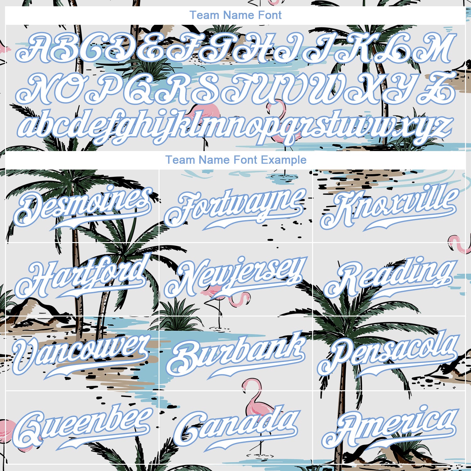 Custom White White-Light Blue 3D Pattern Design Hawaii Palm Trees Authentic Baseball Jersey